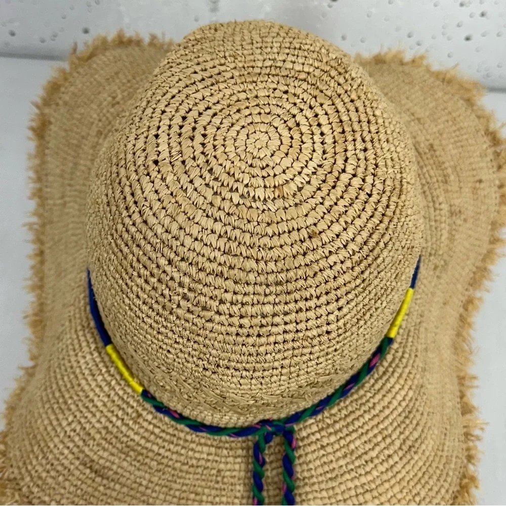 Caslon Rainbow Pom Tassel Straw Sun Hat